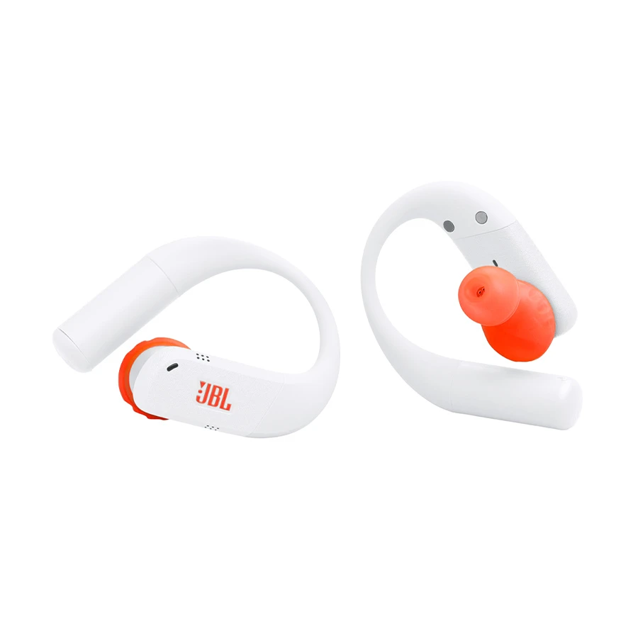JBL Endurance Peak 4 White Orange Bluetooth Earbuds
