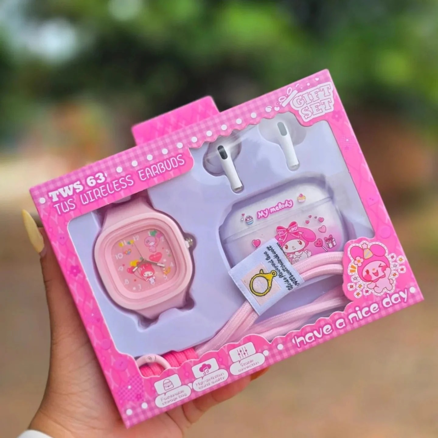 TWS 63 Wireless Earbuds & Watch Combo Gift Set