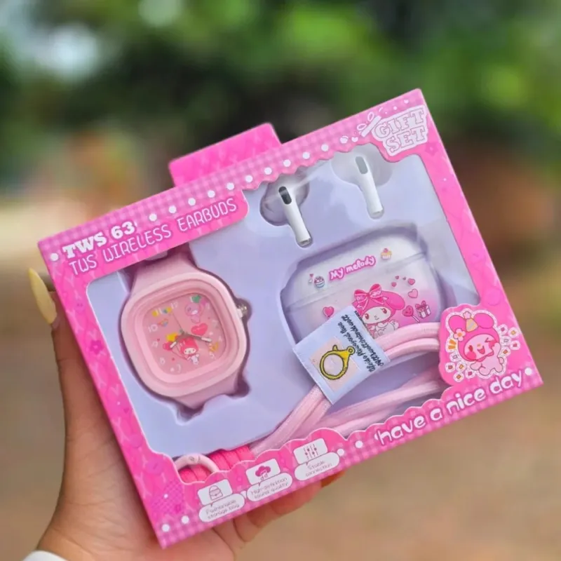 TWS 63 Wireless Earbuds & Watch Combo Gift Set