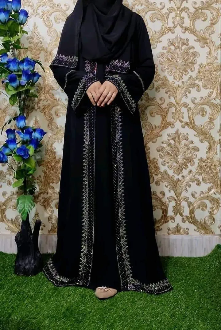 Koti Borka Full Set with Stone Work and Hijab, 5 Colours