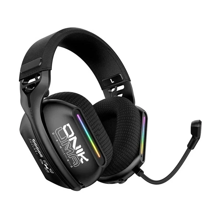 Onikuma GT808 RGB Tri-Mode Bluetooth Black Gaming Headphone
