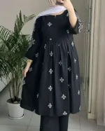 Women's Anarkali Two Piece Gown, AC Cotton with Embroidery