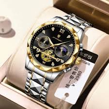 POEDAGAR 996 Luxury Man Luminous Chronograph Watch for Men Stainless Steel Men's Quartz Watches (Butterfly Lock)