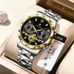 POEDAGAR 996 Men's Luminous Chronograph Watch - Stainless Steel