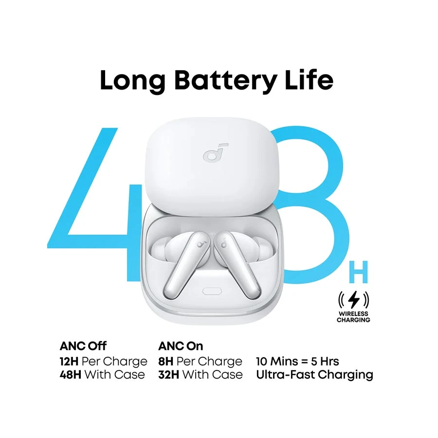 Anker Soundcore Liberty 5 ANC White Bluetooth Earbuds