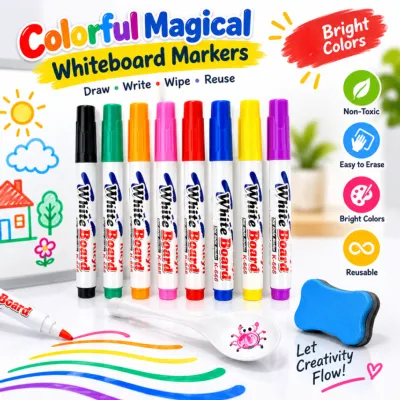 Colorful Magical Water Painting Whiteboard Markers – Floating Ink Pens for Kids