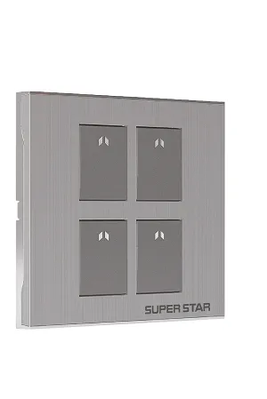 Super Star Silver Line 4 Gang One Way Switch