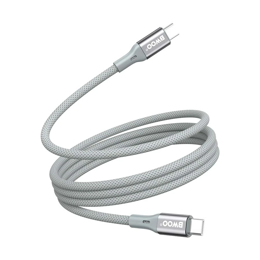Bwoo BO-X311C-C 65W USB-C to USB-C Braided Cable 1 Meter Gray
