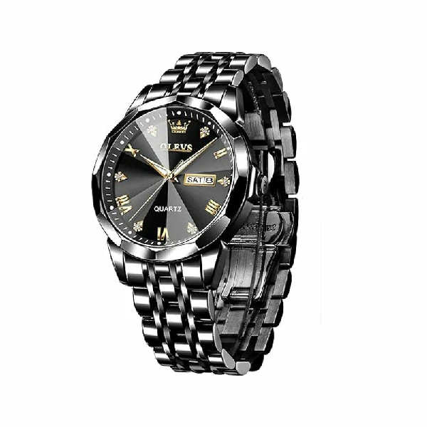 Olevs 9931 Quartz Stainless Steel Men’s Watch - Black