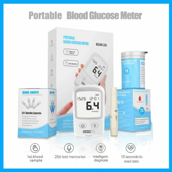 GearUP BGM-20 Diabetes Measuring Machine/ Blood Glucose Meter With 25 Test Strips