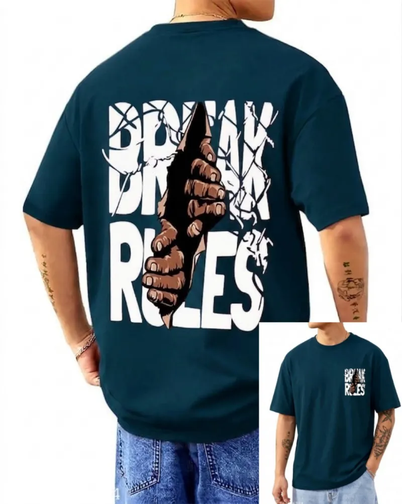 Men's Oversized Drop Shoulder T-Shirt, 220 GSM Cotton-Polyester Mix