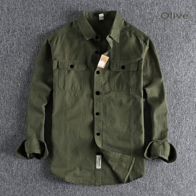 High Thickness Double Pocket Shirt  ( Green)