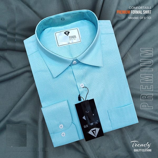 Men's Pure Cotton Full Sleeve Formal Shirt, Geometric Pattern
