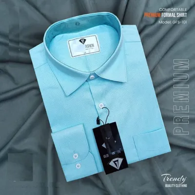 Men's Pure Cotton Full Sleeve Formal Shirt, Geometric Pattern