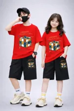 Kids' Drop Shoulder Printed Tee and Pant Set, 6 Colours