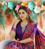 Digital Print Parsha Saree with Blouse Piece, 4 Colours