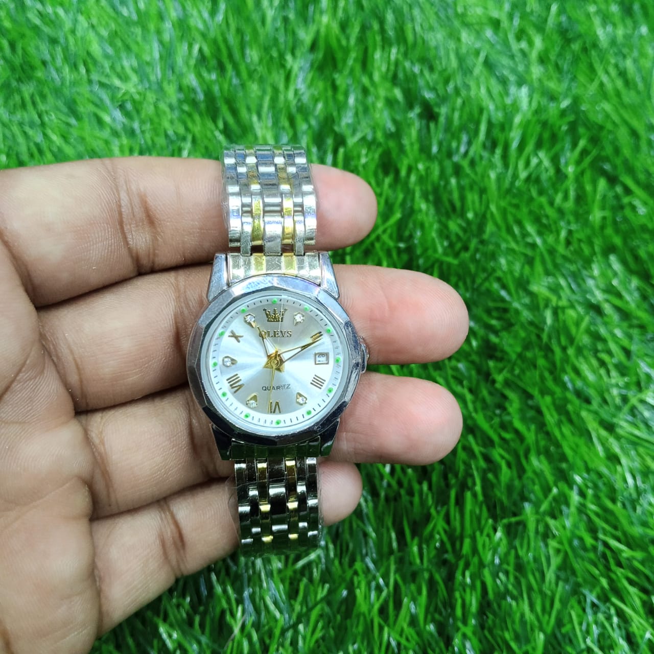 Butter Fly Lock OLEVS Watch for Women   Silver