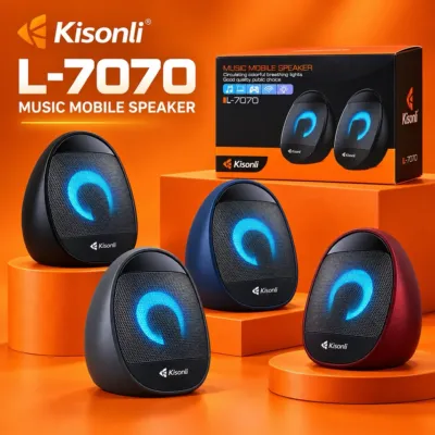 Kisonli L-7070 Mini Gaming Speaker with LED Lights