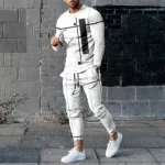 Men's Mesh Jersey Long Sleeve Tee and Trouser Set, 5 Colours