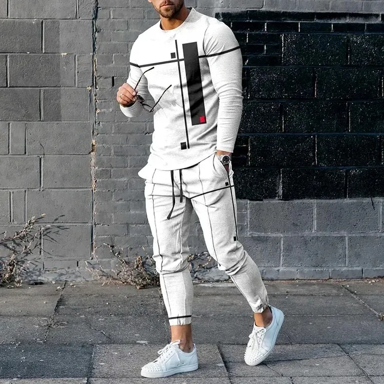 Men's Mesh Jersey Long Sleeve Tee and Trouser Set, 5 Colours