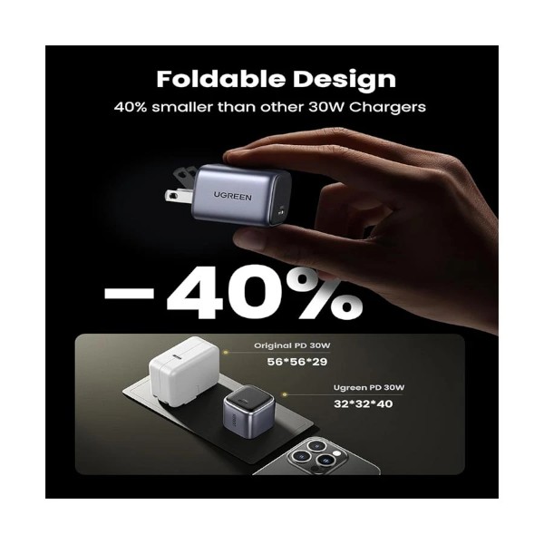 Ugreen Nexode CD319 USB-C 30W PD GaN Space Gray Charger