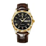 POEDAGAR 615L Men's Leather Quartz Watch
