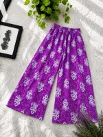 Women's Free Size Linen Palazzo Trousers, 26-27 Inch Hem, 6 Colours
