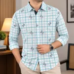 Pure Cotton Check Contrast Shirt