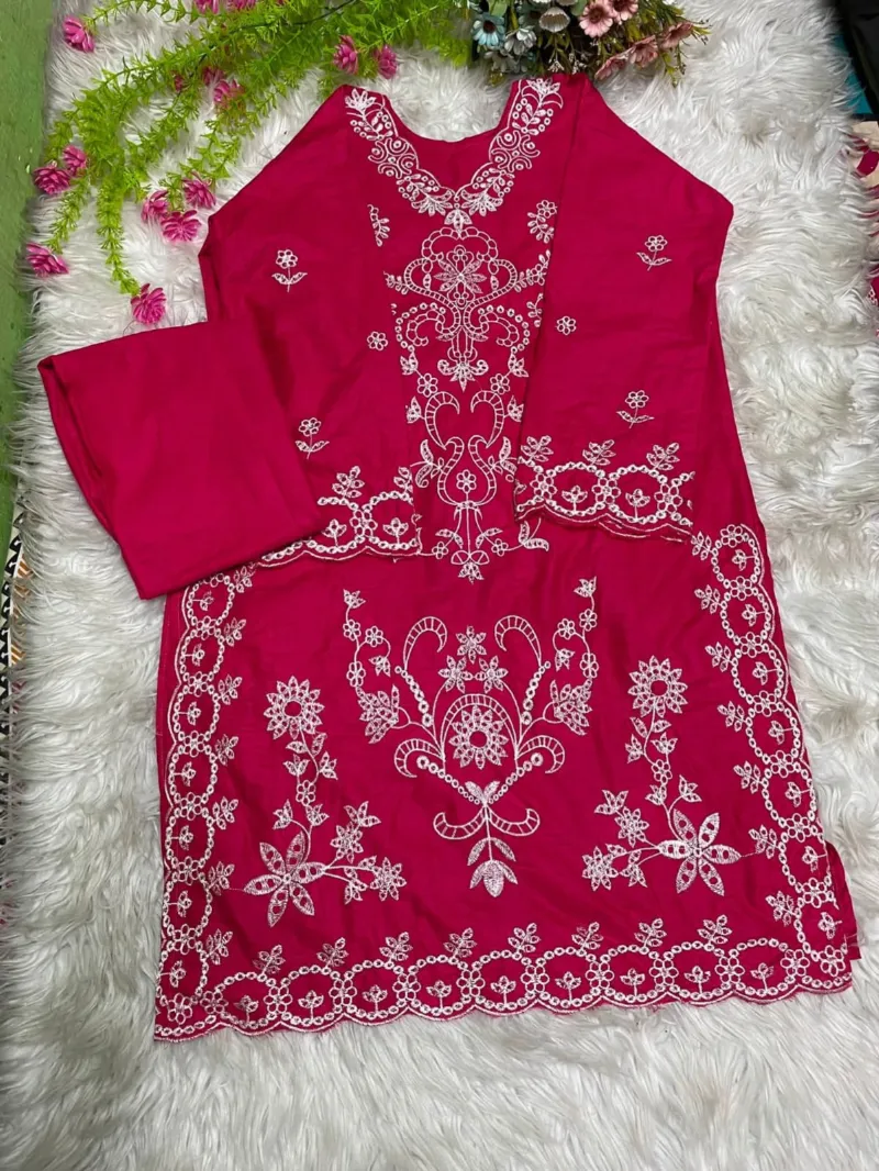 TC Cotton Embroidered Co-Ord Set for Office and Campus Wear
