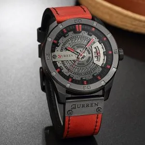 CURREN 8301 Men’s PU Leather Quartz Watch