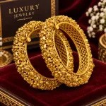 Royal Embossed Floral Gold-Plated Bangle Set