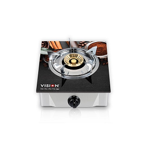 VISION LPG Single Glass Gas Stove Chocolate 3D