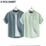 Fashionable casual  Half Sleeve shirt for men  ( Mint + Ash )
