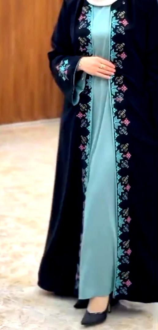 Abaya Koti Borka Dress, Dubai Cherry Embroidered