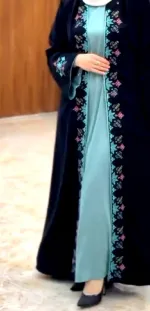 Abaya Koti Borka Dress, Dubai Cherry Embroidered
