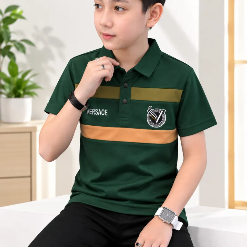 Kids' Embroidered Polo Shirt with Cup Collar, 3 to 10 Years