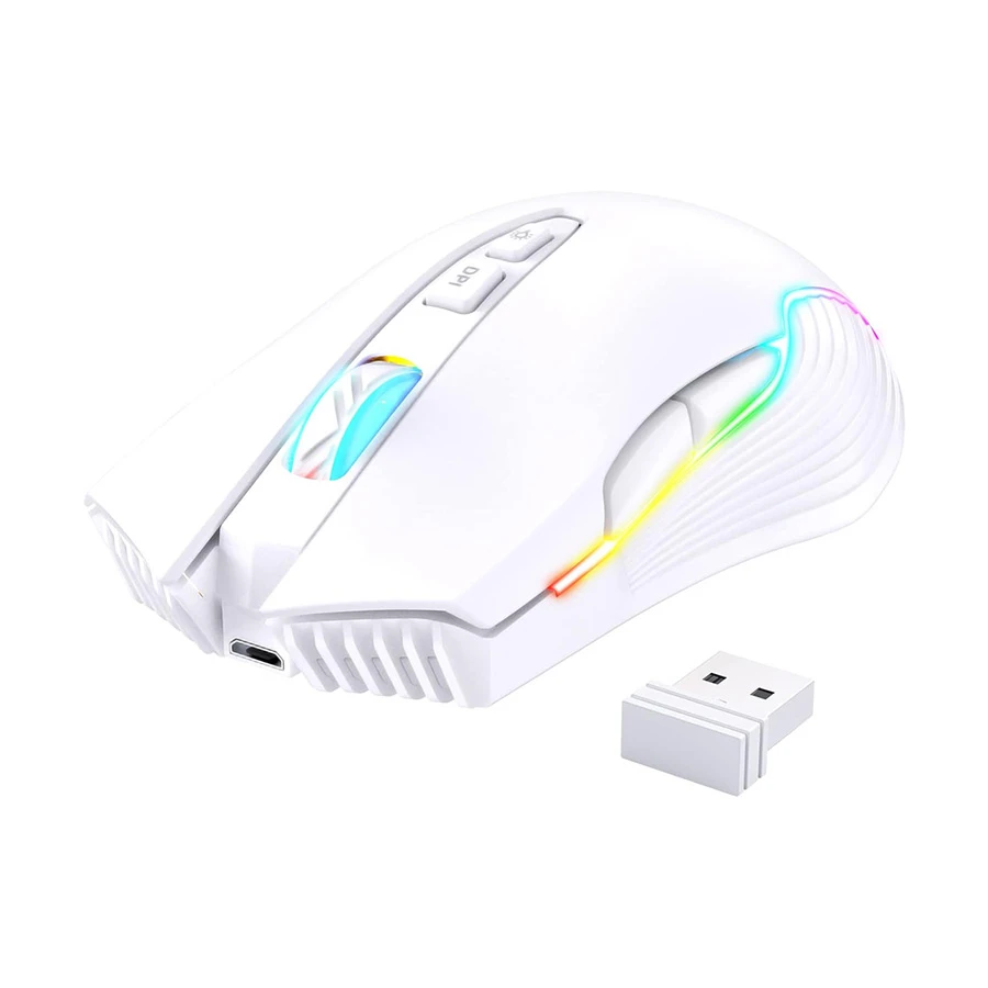 Onikuma CW905 RGB Wireless White Gaming Mouse