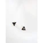 tiny crystal triangle earrings | black Nose pin