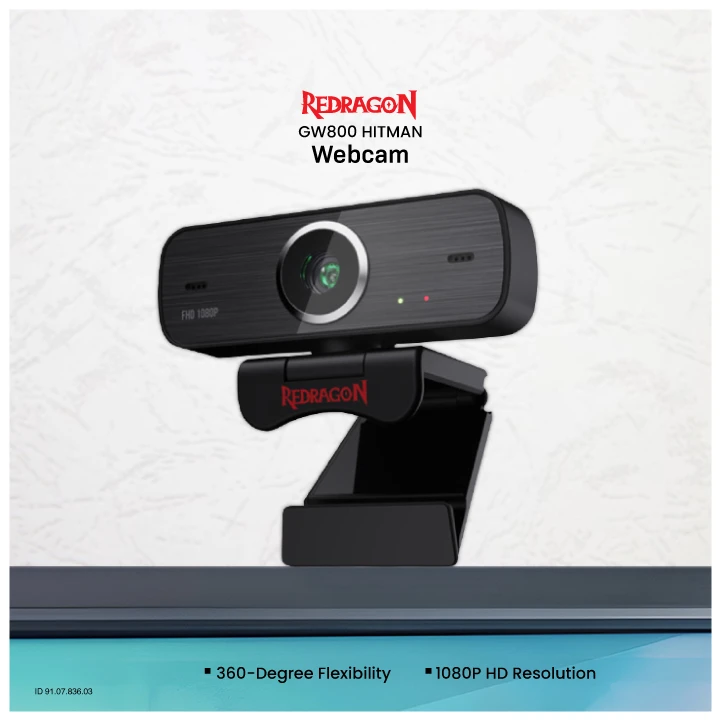 Redragon GW800 HITMAN FHD USB (Fixed Focus) Stream Webcam