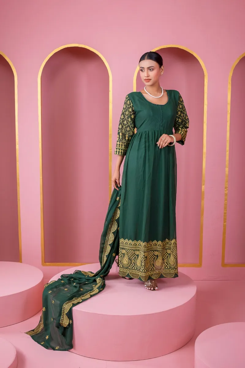 Georgette Embroidered Lehenga Set, 18 Inch Blouse, 44 Inch Gown