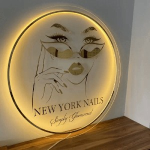 Business Neon Lights Mirror Logo Sign Acrylic Custom Logo Decoration clear clor