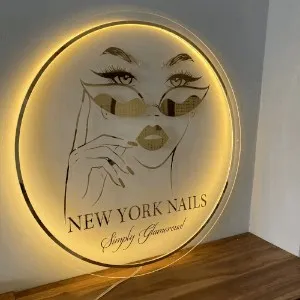 Business Neon Lights Mirror Logo Sign Acrylic Custom Logo Decoration clear clor