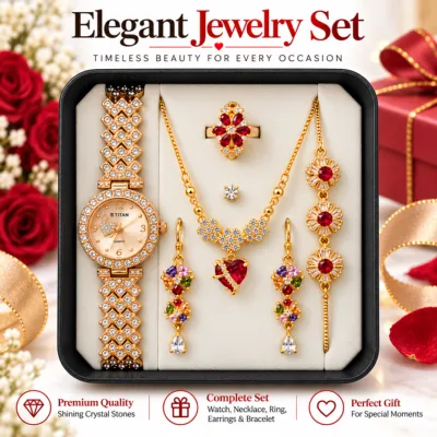 5 in 1 Ladies Watch & Jewelry Gift Set