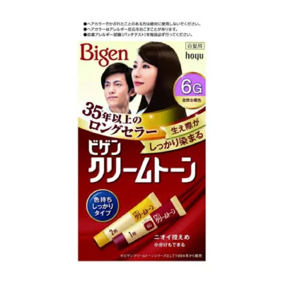 Bigen Cream Tone Hair Color - 6G Natural Brown 40g (Japan)