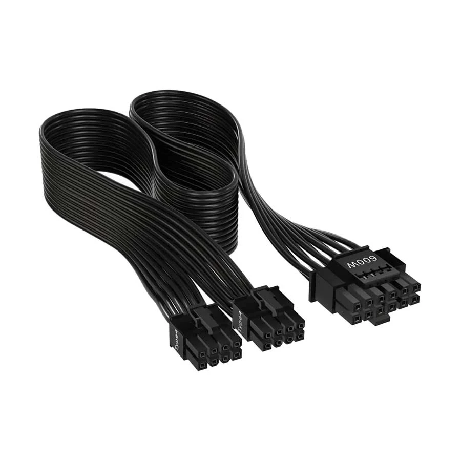 Corsair 600W 12+4 Pin PCIe Gen 5 PSU Power Cable Black