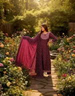 Women's Readymade Gown Three Piece, Digital Print with Sequin Work