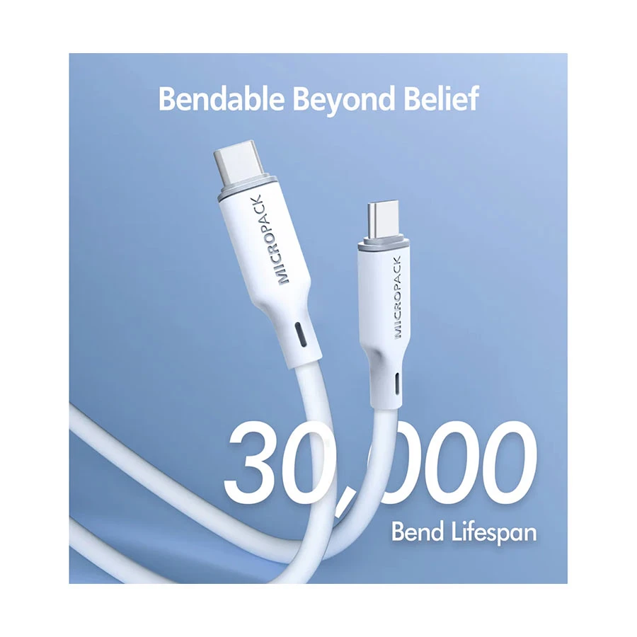 Micropack MC-C60 60W USB-C to USB-C Data Cable 1.2 Meter White