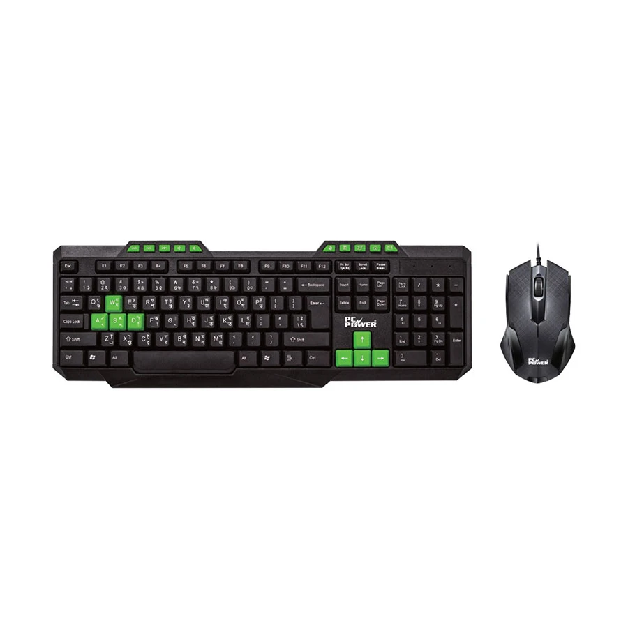 PC Power PGC303Y103 Wired Black Keyboard & Mouse Combo with Bangla