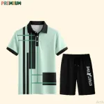 Men's Pure Cotton Polo Shirt and Half Pant Combo, 200 GSM