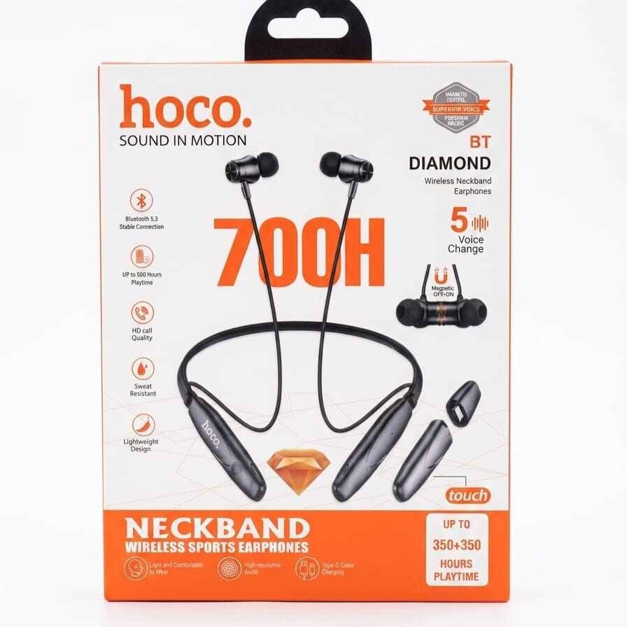 Hoco BT Diamond Wireless Neckband Earphones (700H Playtime)